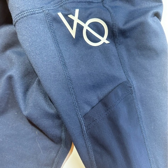 Vanquish Fitness Navy Blue Mesh Pocket Sides HiRise Activewear Leggings NWOT XS - Picture 9 of 15